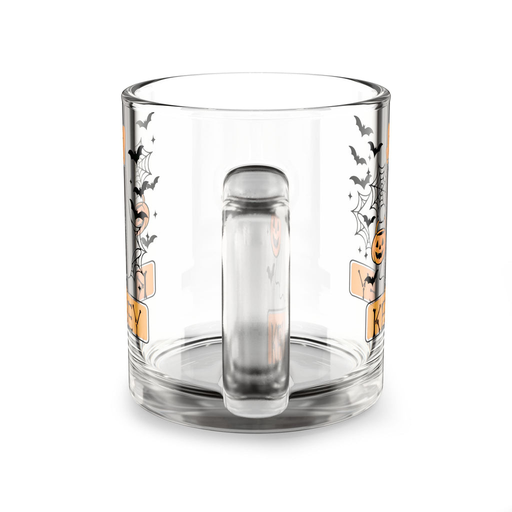 Halloween Ghost Personalized Glass Mug, Custom Mug, Trick or Treat Mug, Fall Decor, Spooky Season Gift, Unique Halloween Cup