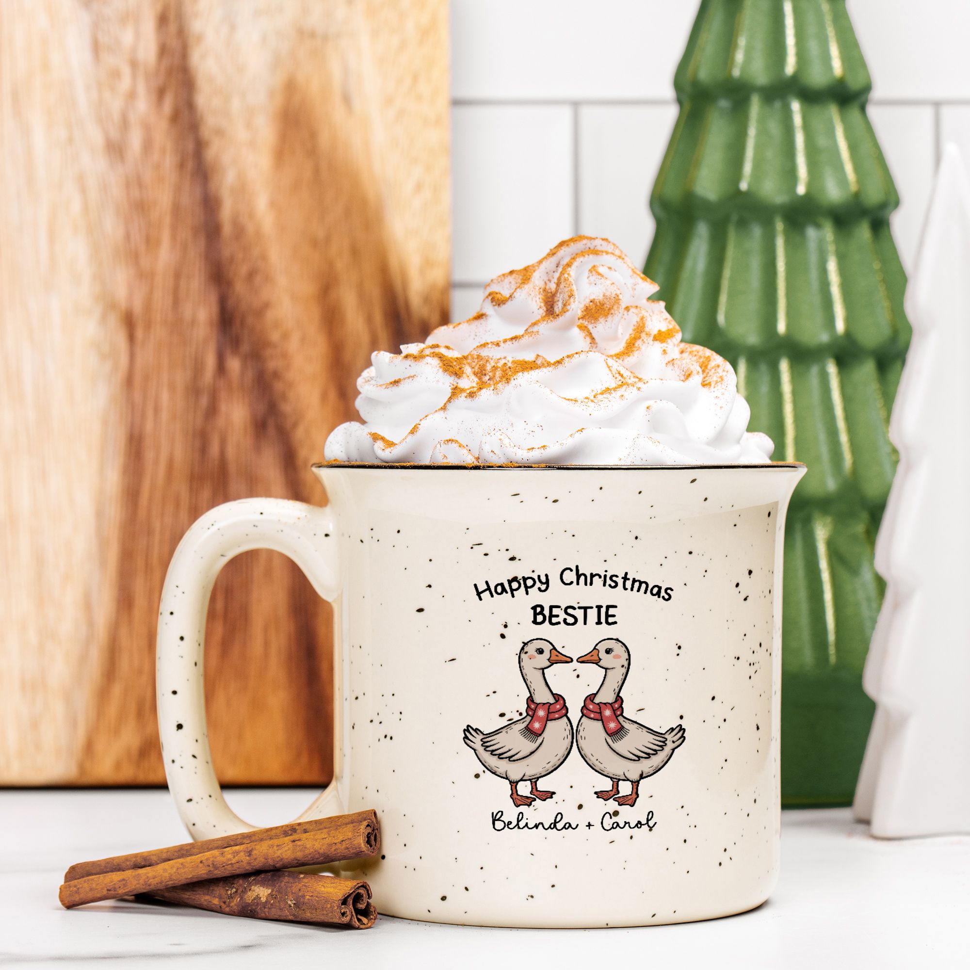 Ceramic Camp Mug Speckled Cream 13oz