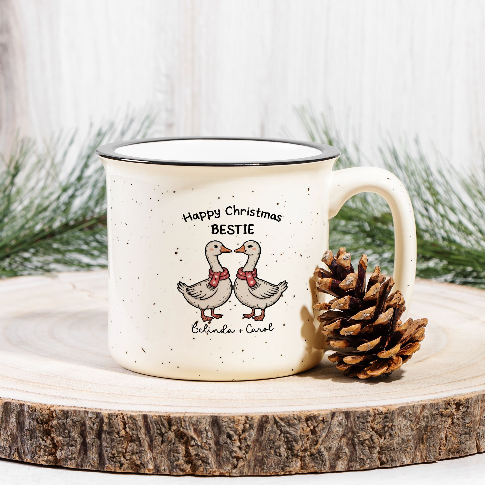 Ceramic Camp Mug Speckled Cream 13oz